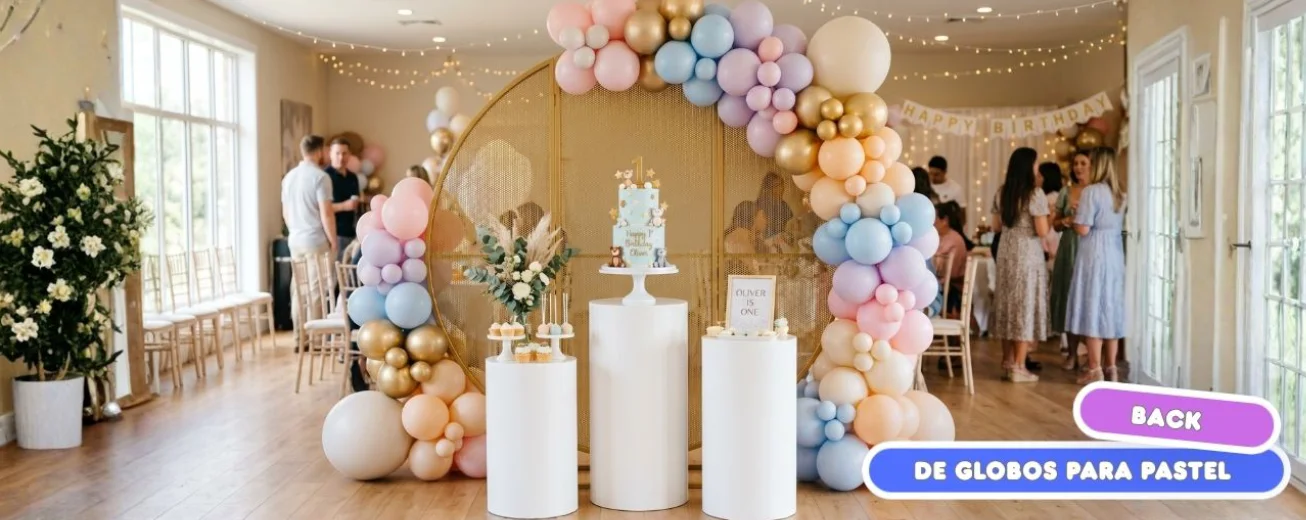 back para pastel con globos