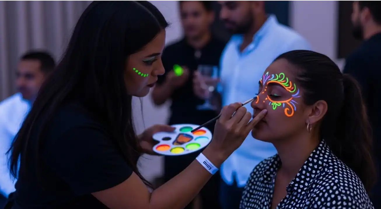 Maquillaje neon para eventos