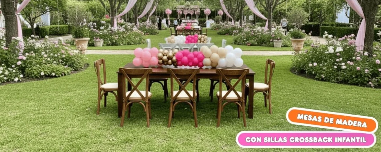renta de mesas de madera infantil