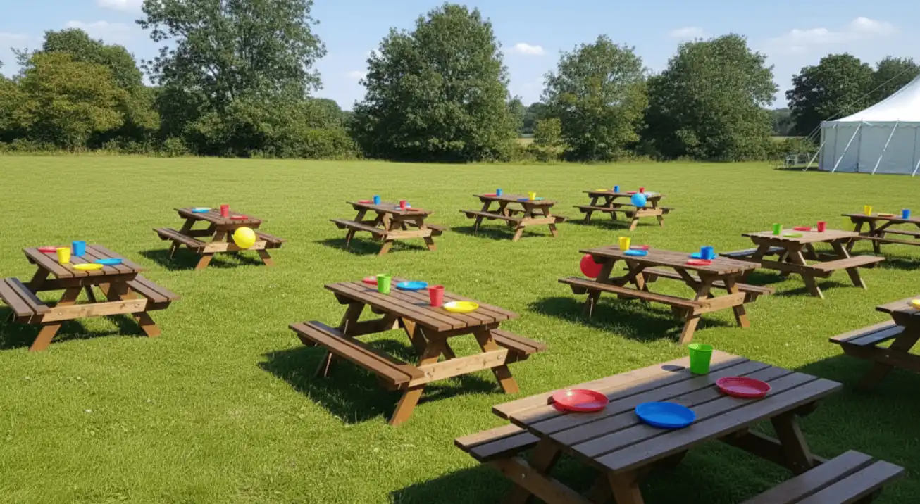 mesas picnic para eventos infantiles